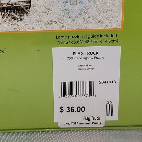 Lang Flag Truck 750 Piece Panoramic Jigsaw Puzzle Tim Coffey Art 3 Ft Wide New - Picture 4 of 10